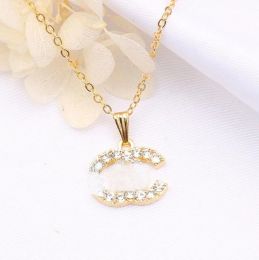 Necklaces Women's Designer Double Letter Pendant N Simple Gold Plated Crystal Pearl Rhinestone New Necklace Wedding Party Jewelry Accessorie
