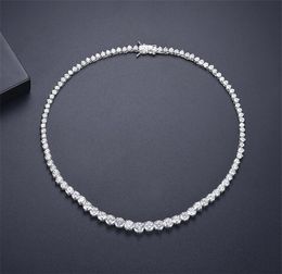 2022 Top Sell Bride Tennis Necklace Sparkling Luxury Jewelry 18K White Gold Fill Round Cut White Topaz CZ Diamond Gemstones Ins Wo3367149