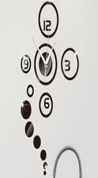 AcrylicPlastic fashion big mirror wall clock modern design 3D DIY large wall clocks watch modern decorative5900191