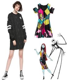 Nightmare Before Christmas Dress Jack Skellington Casual Skater Dresses Daily Party Stretchy Dress WXC 2103204300234