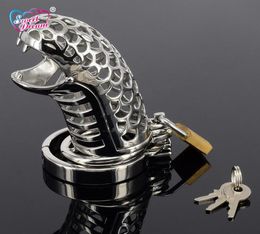 Sweet Dream Dragon 38/41/44/47/50mm Stainless Steel Penis Ring Device Cock Cage Adult Bondage Sex Toys for Men LF-108 Y18928047820499