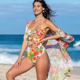 Women's Swimwear Hollow Out One Piece Swimsuit Women Printed Monokini Floral Backless Bathing Suit Summer Beachwear Bikinis Cover Up