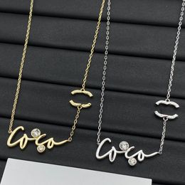 Luxury Designer Double Necklace Choker Chain 18K Gold Plated Brand Titanium steel Letter Pendant Necklaces Women Jewellery High Quality Gifts