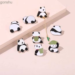 Pins Brooches New Animal Alloy Brook Creative Cartoon Cute Giant Panda Shape Oil Dropping Badge Clothing Accessories WX