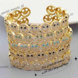 European and American Fashion Retro Diamond Smiley Face Open Bracelet for Women Smiley Face Bracelet 926