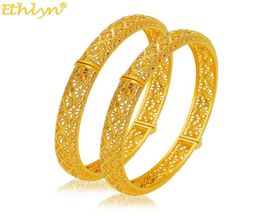 Ethlyn Ethnic Gold Colour Indian Dubai Exquisite Bracelets Bangles Jewellery for Women Girls 2pcslot My50 Q071747022677802659