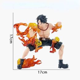 Action Toy Figures One Piece Portgas D Ace Battle Fire Action Figures Toys Japan Anime Collectible Figurines PVC Model Toy for Anime Lover Figurine