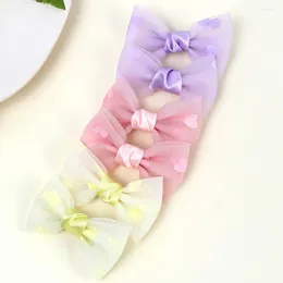 Hair Accessories 6Pcs Lovely Lace Bow Hairpins For Baby Girls Love Heart Print Clips Kids Hairgrips Princess Barrettes Korean Headwear