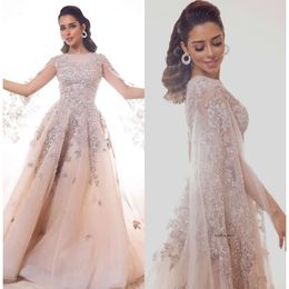 Modest New Arrival A Line Evening Jewel Neck Sleeveless Sequins Applique Formal Dresses Zipper Floor Length Party Gowns 0431