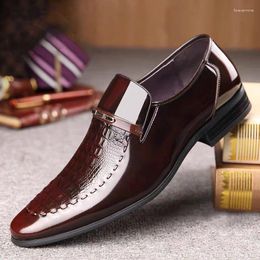 Casual Shoes Men Classic Leather Business Pointed Toe Platform Loafers Work Dress In Big Size Zapatos De Vestir Hombre