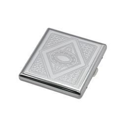 Whole Cigarette Box Holding 20 Cigarettes Chrome Plated Embossing Iron Metal Cigarette Cases 4725298