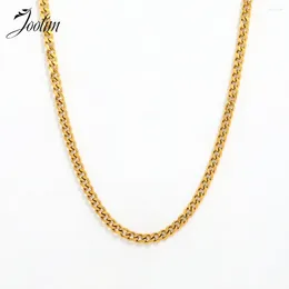 Chains Joolim Jewellery Wholesale Waterproof&Tarnish Free Versatile Minimalist Cuban Basic Choker Chain Stainless Steel Necklace For Wom