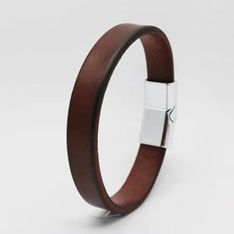 Jiayiqi Vintage Genuine Leather Wrap Cord Cuff Bracelet For Hand Wrist Wristband Men Woman Punk Bangle Couple Jewellery Gift 240423