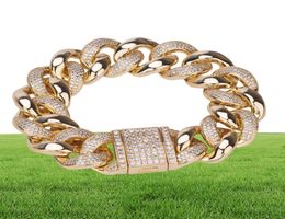Mens Gold Bracelets Luxury Designer Iced Out Bracelet Hip Hop Jewellery Bling Diamond Cuban Link Chain Charm Bangle Fashion Style New4318151