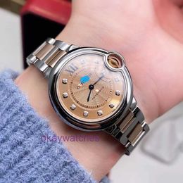 Crater Unisex Watches New Womens Blue Balloon Room Gold Automatic Mechanical Watch 33mm with Original Box