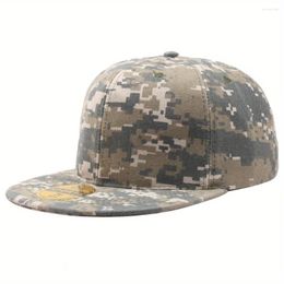 Ball Caps Tactical Camouflage Baseball Cap Flat Brim Army Breathable Adjustable Snapback For Women Men Outdoor Sports Hiking Hip-Hop