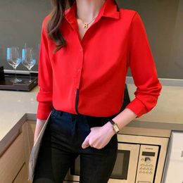 Women's T-Shirt Womens Solid Fashion Shirt Loose Casual Elegant Spring and Autumn New Long sleeved Top Womens Simple Full Match ShirtL2405