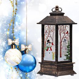 Candle Holders Christmas Lantern Battery Powered LED Lamp Decorative Table Ornament(Random Snowman/ Santa Clause)
