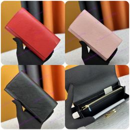 Fashion Designer Luxury Womens Wallet high quality Twist Purses Epi Leather V Letter Slim Credit Card Holder Ladies Long Metal Digram Money Clutch Bag With Box M61179