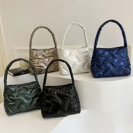 Shoulder Bags Large Capacity Quilted Tote Simple Solid Color Soft Cotton Padded Handbags Bag Ladies