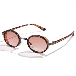 Sunglasses Oval Punk Women Brand Metal Frame Sun Glasses For Men Classic Vintage Steampunk Eyewear Shades UV400