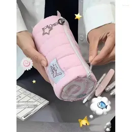 Cosmetic Bags Cartoon Pink Pen Bag Large Capacity Pencil Cases Storage Stationery School Supplies Korean Makeup Pouch Purse