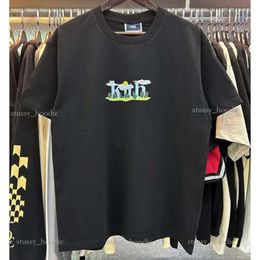 high street tide brand mens kith tshirt street view printed shortsleeved omoroccan tile for kith t shirt men and women tee cotton 2475