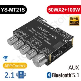 Amplifier 2023 HiFi Audio Amplifier Bluetooth 5.1 5.0 2.1 Channel Subwoofer Amplifier Board 50Wx2+100W AMP Module YSMT21S ZKMT21
