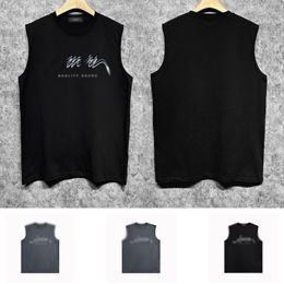 Mens designer Tank Tops t shirt trend brand lettering pure cotton lady sports casual loose high street sleeveless Vest Top ZJBAM021 shoelace print vest size S-XXL