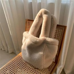 Evening Bags Winter Faux Fur Women Handbags Luxury Design Ladies Soft Plush Shoulder Bag Large Capacity Female Top Handle Shopping Tote