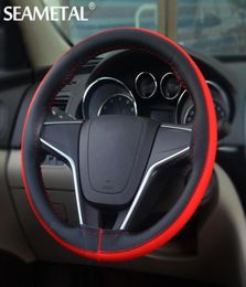 Car Steering Wheel Cover Leather Micro Fiber 38cm DIY Steeringwheel Covers Universal Needles Thread Carcovers Auto Accessories1935946