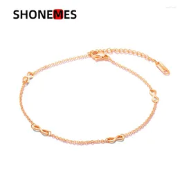 Anklets ShoneMes Infinity Sign Anklet Titanium Steel Exquisite Beach Sandals Chain Foot Jewelry Gifts For Women