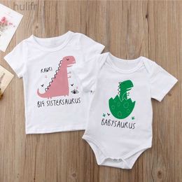 Familienübereinstimmende Outfits große Schwester Sarus Baby Sarsus Family Matching T-Shirts Cartoon Jungen Mädchen T-Shirt Neugeborene Strampler Geburtstagsfeier Geschenk Tops Outfit D240507