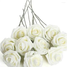 Decorative Flowers 50 Pieces Rose Artificial Flower Fake Decorations Presents