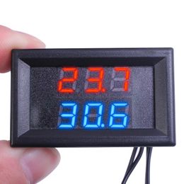 DC 4V to 28V 0.28 Inch Mini LED Dual Display Digital Temperature Sensor NTC Waterproof Metal Probe Temperature Tester