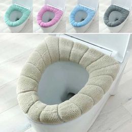 Toilet Seat Covers Toilet Seat Cushion Winter Velvet Warm Seat Cover Washable Universal Toilet Seat Mat Bathroom Seat Case Toilet Lid Accessories