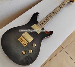 Private Stock Smith Grey Flame Maple TOP Electric Guitar Maple Fingerboard Tremolo Bridge Pearl Inlay Gold Hardware Grover Tuners