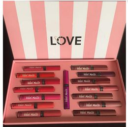 Makeup set liquid lipstick 15 Colours love velet matte lip gloss set box 15 pcsset lipgloss with paper bag for women DHL 6873781