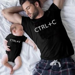 Family Matching Outfits Family Matching Clothes Ctrl+C and Ctrl+V Father Son T Shirt Family Look Dad T-Shirt Baby Bodysuit Family Matching Outfits d240507
