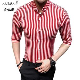 Men's Dress Shirts New Shirts for Men Korean Slim Fit Half Sle Shirt Mens Casual Plus Size Business Formal Loose Wear Chemise Homme 5XL d240507