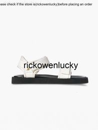 the row Genuine The * Row Summer Slip-on Strap Sandals Thick Sole Fashion Sports Genuine Leather Comfort Flatsole Women's Shoes
