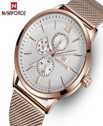 NAVIFORCE Top Brand Luxury Watches Men Stainless Steel Ultra Thin Watches Male Date Quartz Clock Sports Watch Relogio Masculino2807965281