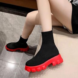 Boots Jk Short 2024 Spring And Autumn Single Thin Mid-Tube Socks Thick Heel Bottom Large Size