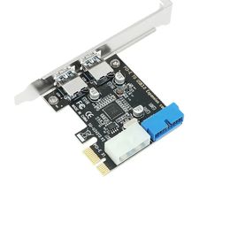 NEW USB3 PCI Express Adapter PCI E To USB 3.0 20pin Converter Controller PCIe X1 USB 3 0 2 Ports Adapter USB3.0 PCI-e Expansion Card