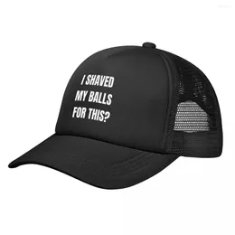 Ball Caps I Shaved My Balls For This T Shirt Funny Jokes Pun Adult Humour Baseball Mesh Hats Adjustable Sport