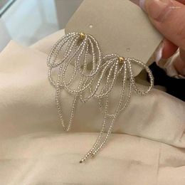 Dangle Earrings Korean Style Light Luxury Elegant Crystal Bow Tassel For Women Fashion Jewellery Party Gifts