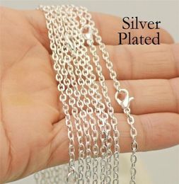 50 Pieces 18 24 30 Inches Silver Plated Necklaces for Women Whole Cable Chain Oval Link Rolo Necklaces for Jewellery Making 2229616722763