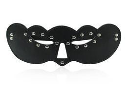 Leather multinail eye patch Exposed eye stage prop eye mask Leaky nose blindfold mask couple passionate flirting sex toys8326698