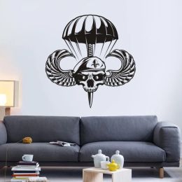 Stickers Wings Soldier Skull Sticker Punk Death Decal Devil Name Car Art Home Decoration Wall Decals Decor Mural Rock Paratrooper Decal