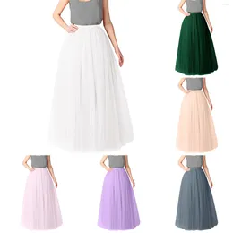 Skirts Women Tulle Skirt Pleated Gauze Knee Length Mesh A Line Adult Tutu Ballet Dancing Chic High Waist Party Fairy Style